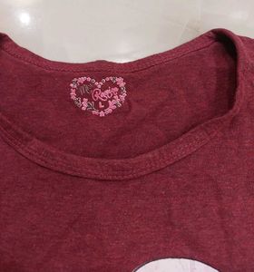 Maroon Graphic Print Tunic Top