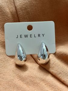 Silver Teardrop Statement Earrings