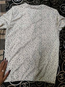 Chic Cream Polka Dot Long Sleeve Top