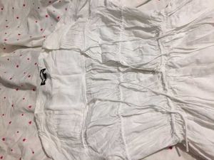 Trendy White Flowy Tunic short dress