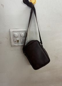 Brown Faux Leather Crossbody Bag
