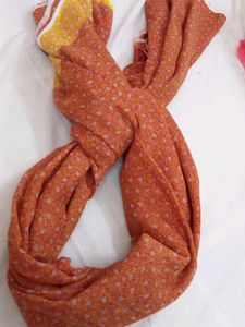 Patterned Scarf - Orange and Yellow