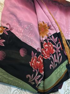 printed multi colour saree