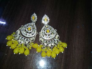 yellow jhumka earring