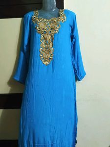 Blue &amp; Gold Embellished Tunic