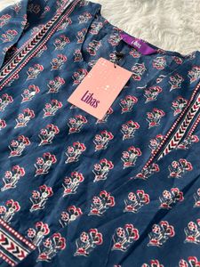 Libas stylish Blue Printed Kurta Set