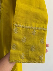 Yellow Embroidered Kurta