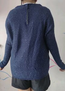 vero moda Sparkly Blue Knit Sweater with sequence
