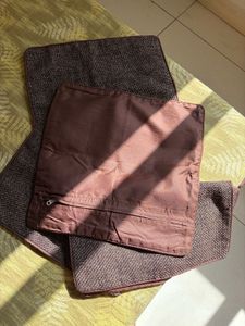 Set of 5 Brown Textured Pillow Covers