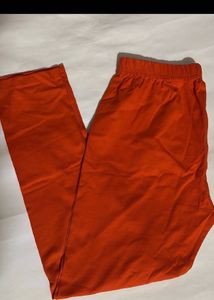 Bright Orange Elastic Waist Pants