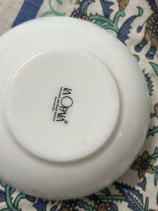 Lavender Design White Bowl
