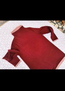 Maroon Mock Neck Top
