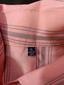 Peach Striped Smocked Top