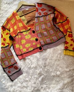 Patchwork Knit Cardigan