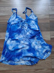 Tie-Dye Lace-Up Romper