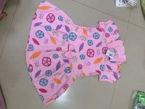 combo of Cute Pink Fruit Print Dress