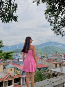 Pink Tiered Mini Dress