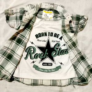 Cute Plaid Button-Up Shirt for Boys