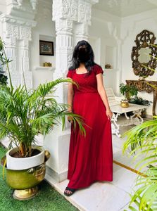 Elegant marron Ethnic Gown