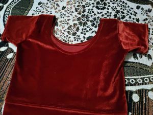 Red Velvet Blouse