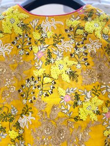 Embroidered Yellow Jacket blouse and sharara