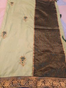 New Green Saree With Stylish Blouse