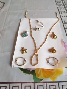 Chain,Pendal,Ring,Earing Combo