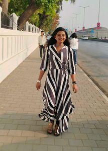 Stylish Striped Wrap Dress
