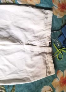 Comfortable waist adjustable white slit skirt 28 i