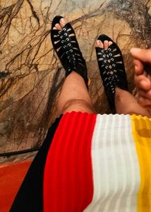 Black Lace-Up Heels