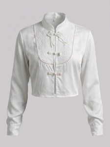 Elegant White Lace Trimmed Crop Top