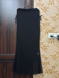 Elegant Black Mesh Ethnic Skirt