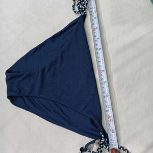 Navy Blue ❤️‍🔥Textured Bikini Bottom with Tie Sid