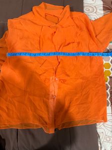 Orange Ruffled Blouse