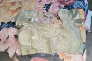 Pure jimmi choo saree with stitched blouse upto 42