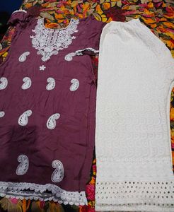 Embroidered Kurta with plazoo Paisley Design
