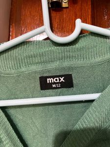 Green Button Detail Top