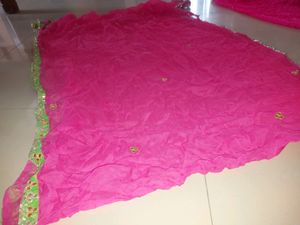 Beautifully Pink Heavy Duppatas Full Length