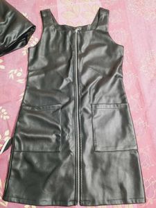 Black Faux Leather Dress