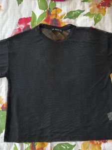 Shein Black Mesh Top