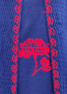 BLUE AND RED WOOLEN KURTI