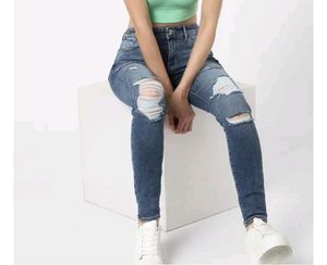Distressed Skinny Jeans For Women,Size 28