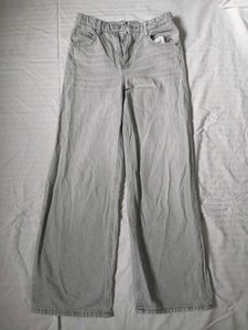 Grey Wide Leg Jeans