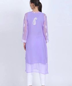 Elegant Lavender Chikankari Kurta