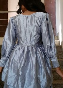 Elegant Blue Tiered Dress