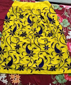 Vibrant Yellow Embroidered Ethnic Skirt