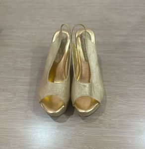 Sparkly Gold Platform Heels