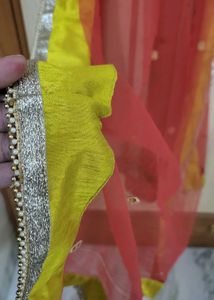 Net Duppata With Silk Border