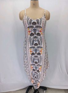 Boho Floral Print Spaghetti Strap Dress