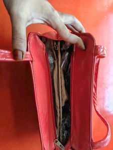 Red &amp; Gold Quilted Handbag